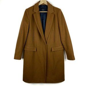 ZARA Basic Outerwear Brown Wool Blend Over Coat M